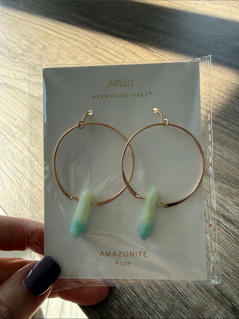 Amazonite Hoop Earrings by JaxKelly